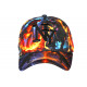 Casquette Enfant Dinausore Noire et Orange Feu Streetwear Originale Wild 6 a 12 ans Casquette Enfant Hip Hop Honour