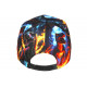 Casquette Enfant Dinausore Noire et Orange Feu Streetwear Originale Wild 6 a 12 ans Casquette Enfant Hip Hop Honour