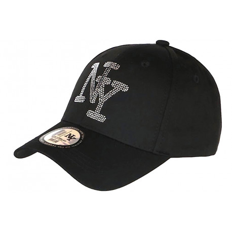 Casquette Enfant Strass Noir Argent NY Chic Streetwear Wazzy de 7 a 11 ans Casquette Enfant Hip Hop Honour