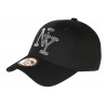 Casquette Enfant Strass Noir Argent NY Chic Streetwear Wazzy de 7 a 11 ans
