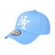 Casquette NY Bleu Ciel NY Blanc en Relief Visiere Baseball Stazky CASQUETTES Hip Hop Honour