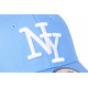 Casquette NY Bleu Ciel NY Blanc en Relief Visiere Baseball Stazky CASQUETTES Hip Hop Honour