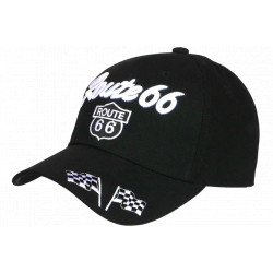 Casquette Route 66 Noire Look Biker USA Vintage Mother Road CASQUETTES Nyls Création