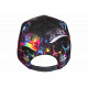 Casquette NY Skull Graffiti Noir Rose Bleu – Style Streetwear Urban Art Homme Femme CASQUETTES Hip Hop Honour