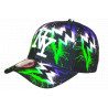 Casquette Enfant Verte Violette Noire Eclairs Baseball Stormy 7 a 12 ans
