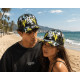 Casquette NY Turquoise et Jaune Eclairs – Casquette Streetwear Électrique Homme Femme Stormy CASQUETTES Hip Hop Honour