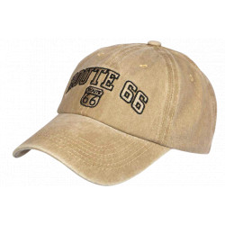 Casquette 66 Marron Vintage Coton Homme Femme Look Biker Americain CASQUETTES Nyls Création
