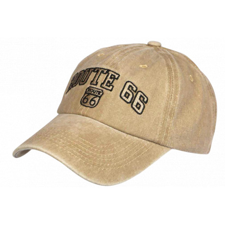Casquette 66 Marron Vintage Coton Homme Femme Look Biker Americain CASQUETTES Nyls Création
