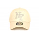 Casquette NY Beige Strass Argent Design Chic Streetwear Stazky CASQUETTES Hip Hop Honour