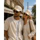 Casquette NY Beige Strass Argent Design Chic Streetwear Stazky CASQUETTES Hip Hop Honour