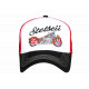 Casquette Trucker Vintage Moto Rouge Noire Filet Brodé Stetseii CASQUETTES Hip Hop Honour