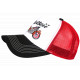 Casquette Trucker Vintage Moto Rouge Noire Filet Brodé Stetseii CASQUETTES Hip Hop Honour