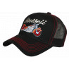 Casquette Trucker Moto Noire Rouge Filet Vintage Brodée Stetseii