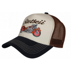 Casquette Trucker Moto Vintage Beige Marine Filet Marron Stetseii CASQUETTES Hip Hop Honour