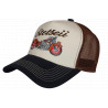 Casquette Trucker Moto Vintage Beige Marine Filet Marron Stetseii