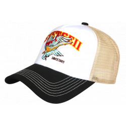 Casquette Trucker Vintage Aigle US Blanche Beige Biker Stetseii CASQUETTES Hip Hop Honour