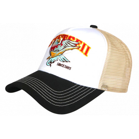 Casquette Trucker Vintage Aigle US Blanche Beige Biker Stetseii CASQUETTES Hip Hop Honour