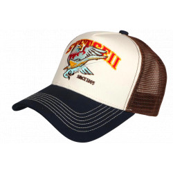 Casquette Trucker Aigle Vintage Beige Marron Filet Biker Stetseii CASQUETTES Hip Hop Honour