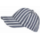 Casquette Rayée Bleu Marine Blanche Style Marin Vintage en Coton Kerlann CASQUETTES Nyls Création