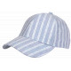 Casquette Rayée Bleu Ciel Blanche Style Côte Atlantique Vintage en Coton Kerlann CASQUETTES Nyls Création