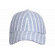 Casquette Rayée Bleu Ciel Blanche Style Côte Atlantique Vintage en Coton Kerlann CASQUETTES Nyls Création