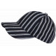 Casquette Rayée Bleu Marine Blanche Style Riviera Bord de Mer Coton Kerlann CASQUETTES Nyls Création