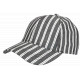 Casquette Rayée Grise Blanche Style Yacht Club Bord de Mer en Coton Kerlann CASQUETTES Nyls Création