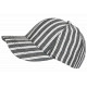 Casquette Rayée Grise Blanche Style Yacht Club Bord de Mer en Coton Kerlann CASQUETTES Nyls Création