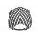 Casquette Rayée Grise Blanche Style Yacht Club Bord de Mer en Coton Kerlann CASQUETTES Nyls Création