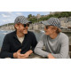 Casquette Rayée Grise Blanche Style Yacht Club Bord de Mer en Coton Kerlann CASQUETTES Nyls Création