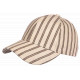Casquette Rayée Beige Marron Style Yacht Club Bord de Mer en Coton Kerlann CASQUETTES Nyls Création