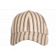 Casquette Rayée Beige Marron Style Yacht Club Bord de Mer en Coton Kerlann CASQUETTES Nyls Création