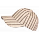 Casquette Rayée Beige Marron Style Yacht Club Bord de Mer en Coton Kerlann CASQUETTES Nyls Création