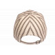 Casquette Rayée Beige Marron Style Yacht Club Bord de Mer en Coton Kerlann CASQUETTES Nyls Création