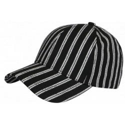 Casquette Noire Rayée Blanche Style Yacht Club Bord de Mer en Coton Kerlann CASQUETTES Nyls Création