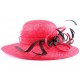 Chapeau Cérémonie Ailante en sisal Rouge ANCIENNES COLLECTIONS divers