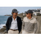 Casquette Noire Rayée Blanche Style Yacht Club Bord de Mer en Coton Kerlann CASQUETTES Nyls Création