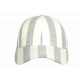 Casquette Écrue Rayée Grise Style Vacances Bord de Mer en Coton Anaor CASQUETTES Nyls Création