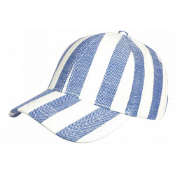 Casquette Bleu Ciel Écrue Mode Vacances Bord de Mer en Coton Anaor CASQUETTES Nyls Création