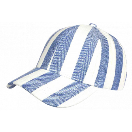 Casquette Bleu Ciel Écrue Mode Vacances Bord de Mer en Coton Anaor CASQUETTES Nyls Création