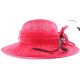 Chapeau Cérémonie Ailante en sisal Rouge ANCIENNES COLLECTIONS divers