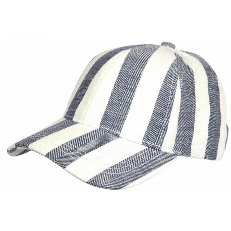 Casquette Bleu Marine Écrue Mode Vacances Bord de Mer en Coton Anaor CASQUETTES Nyls Création