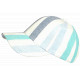 Casquette Turquoise Rayée Ecrue Mode Vacances Bord de Mer en Coton Anaor CASQUETTES Nyls Création