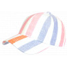 Casquette Rose et Bleue Rayée Ecrue Mode Vacances Bord de Mer en Coton Anaor