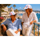 Casquette Rose et Bleue Rayée Ecrue Mode Vacances Bord de Mer en Coton Anaor CASQUETTES Nyls Création