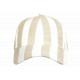 Casquette Beige Rayée Ecrue Mode Vacances Bord de Mer en Coton Anaor CASQUETTES Nyls Création