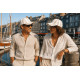 Casquette Beige Rayée Ecrue Mode Vacances Bord de Mer en Coton Anaor CASQUETTES Nyls Création