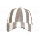 Casquette Marron Rayée Ecrue Eté Vacances Bord de Mer en Coton Anaor CASQUETTES Nyls Création