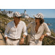 Casquette Marron Rayée Ecrue Eté Vacances Bord de Mer en Coton Anaor CASQUETTES Nyls Création