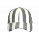 Casquette Noire Rayée Ecrue Eté Vacances Bord de Mer en Coton Anaor CASQUETTES Nyls Création